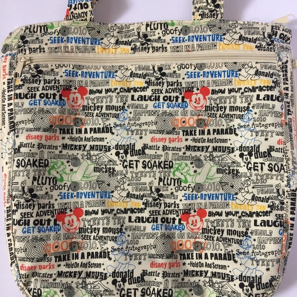 Walt Disney World 2010 Mickey Minnie Zip Tote Bag - Picture 3 of 8